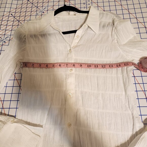 Frame The Smocked Shirt NWOT White Med - Picture 4 of 11